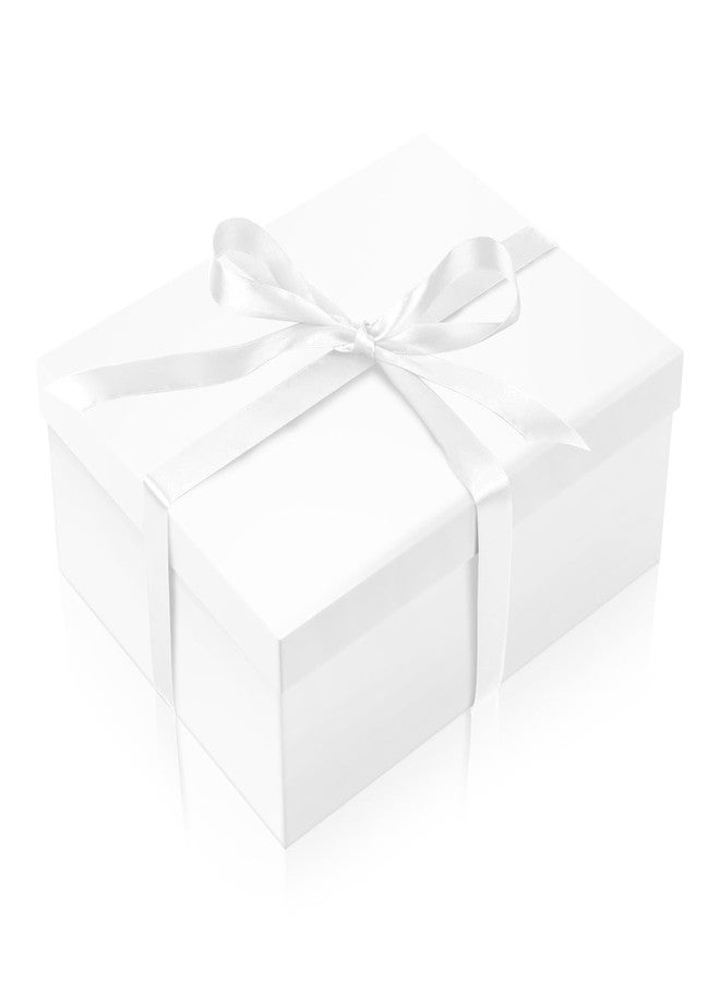 Linelglobal Large Gift Box with Lid for Present with Ribbon Filler Paper for Birthday Anniversary Father Day Foldable 16.5x12.5x5.9 - White - Image 1