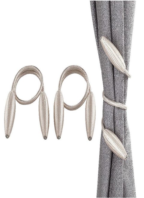 Easy Home 2pcs Twist Curtain Tiebacks, Creative Window Drape Curtain Hold Back. Decorative Holdbacks (Beige, 20inch)