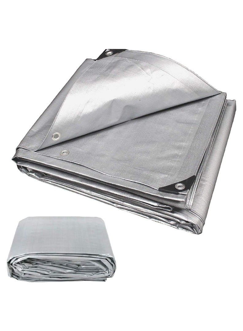 KNP Silver Tent Shelter Rain Cover Tarpaulin Sheet (50 x 50) is engineered to provide reliable protection for tent shelters and other outdoor structures. - Image 1