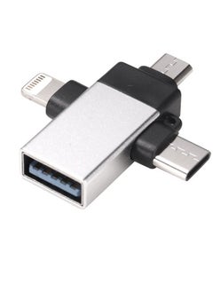 Lightning to USB Adapter,Lightning/USB C/Micro USB to USB Female OTG Adapter,Lightning to USB C Adapter,USB C to Lightning Cable Adapter for iPhone,MacBook Pro,iPad Pro and More