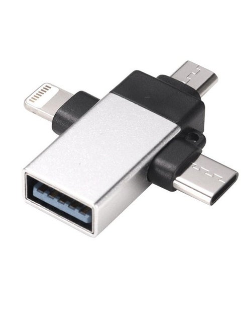 Lightning to USB Adapter,Lightning/USB C/Micro USB to USB Female OTG Adapter,Lightning to USB C Adapter,USB C to Lightning Cable Adapter for iPhone,MacBook Pro,iPad Pro and More