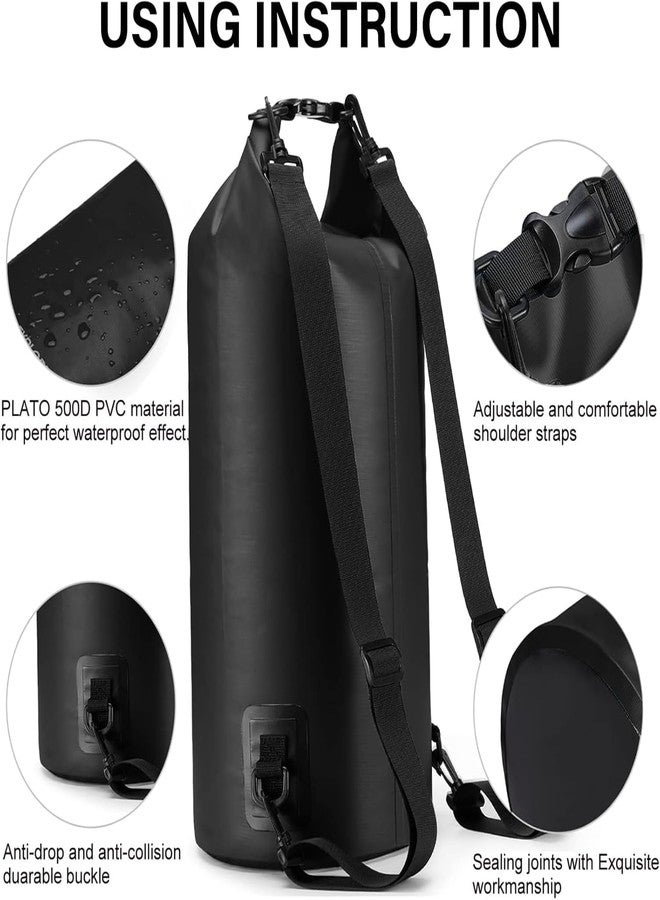 Delzon Float on Water - Keeps Gear Dry for Kayaking Waterproof Dry Bag Roll Top Backpack Air Tight Construction and Emergency Bag - Image 3