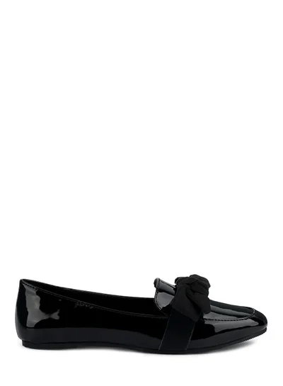 London Rag Casual Walking Bow Loafers in Black
