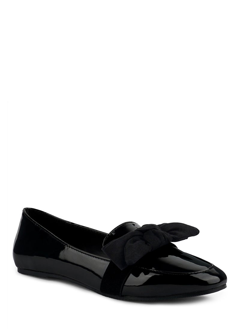 London Rag Casual Walking Bow Loafers in Black  - Image 2