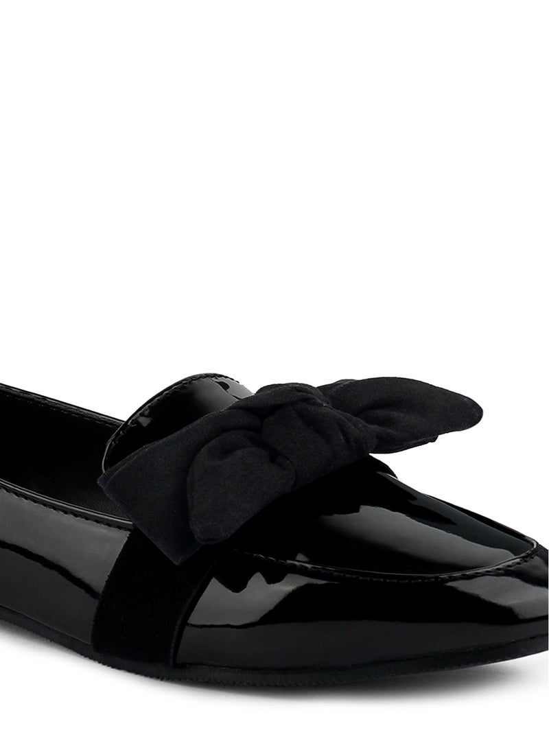 London Rag Casual Walking Bow Loafers in Black  - Image 5