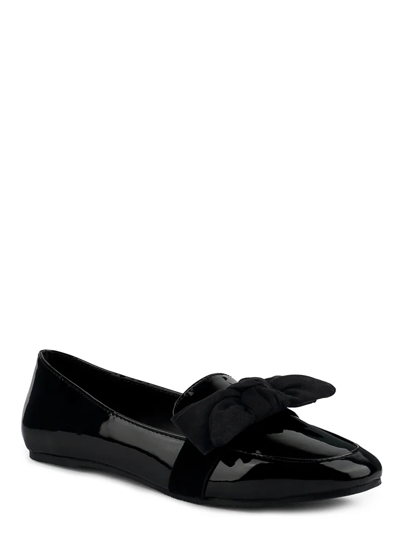 London Rag Casual Walking Bow Loafers in Black