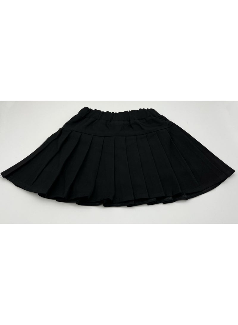 Children's Fashion Girls Autumn and Winter Formal Suit Pleated Short Skirt Set Black Dress Party Uniform Style Sets  - Image 5