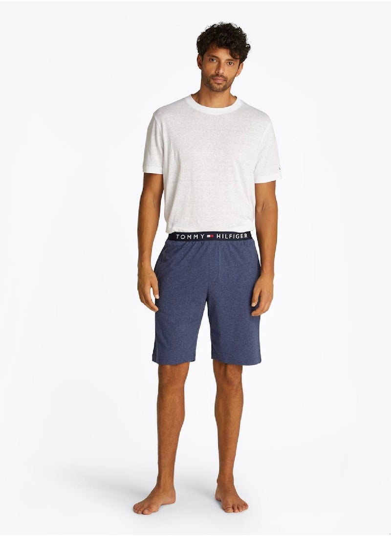 TOMMY HILFIGER - Men's TH Original Jersey Pyjama Shorts - Cotton, Blue - Image 1