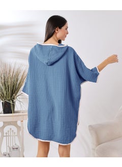 Destiny Hometex 4 Layer Muslin Hooded Adult Women's Poncho  - Image 3
