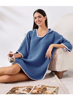 Destiny Hometex 4 Layer Muslin Hooded Adult Women's Poncho  - Image 5