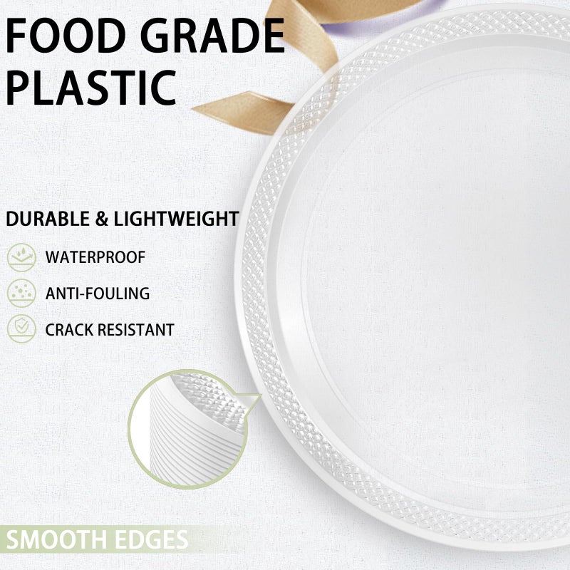 WELLIFE Clear Party Plates 10 Inch -150 Count for Party  Disposable Plastic Dinner Plates for Birthday Wedding Engagement Easter - Image 3