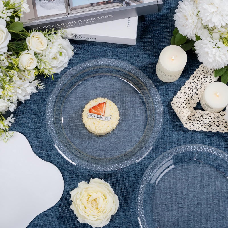 WELLIFE Clear Party Plates 10 Inch -150 Count for Party  Disposable Plastic Dinner Plates for Birthday Wedding Engagement Easter - Image 4