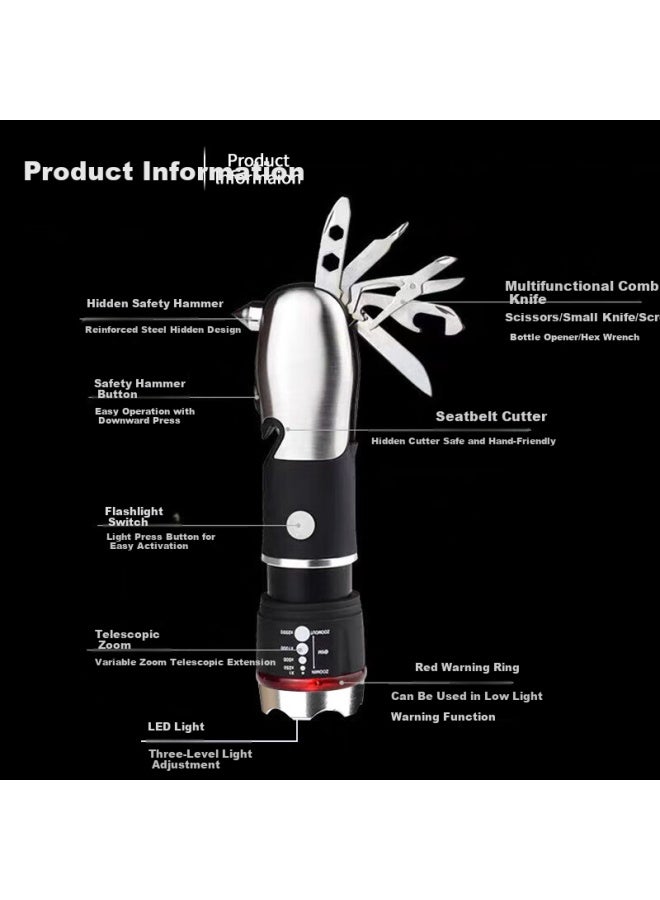 Coollap Kulaipu Multifunctional Safety Hammer Car Home Window Breaker Rescue Escape Hammer With Flashlight Klp-807 - Image 3