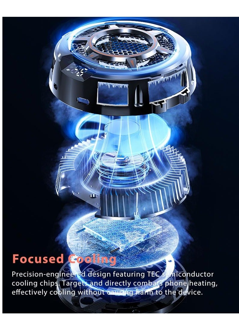 SYOSI Tablet Cooler Pad Cooler with Temperature Display TEC Semiconductor Radiator and 3 Gear Cooling Adjustment Compatible Magsafe Magnetic Tablet Cooler for iPad Surface Pro Samsung Tab Steam Deck - Image 3