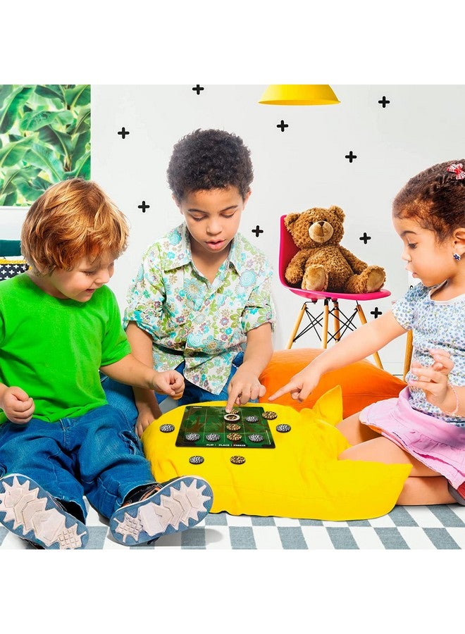 Webby Wooden Fliptrap Tic Tac Toe Board Game for Kids - Image 4