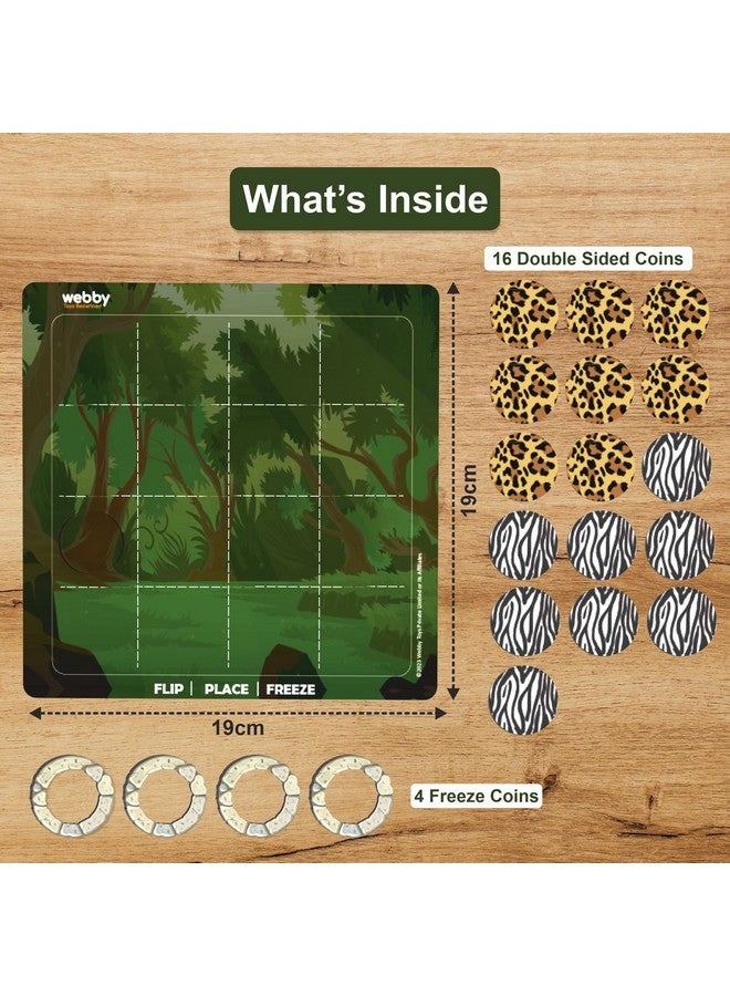 Webby Wooden Fliptrap Tic Tac Toe Board Game for Kids - Image 3