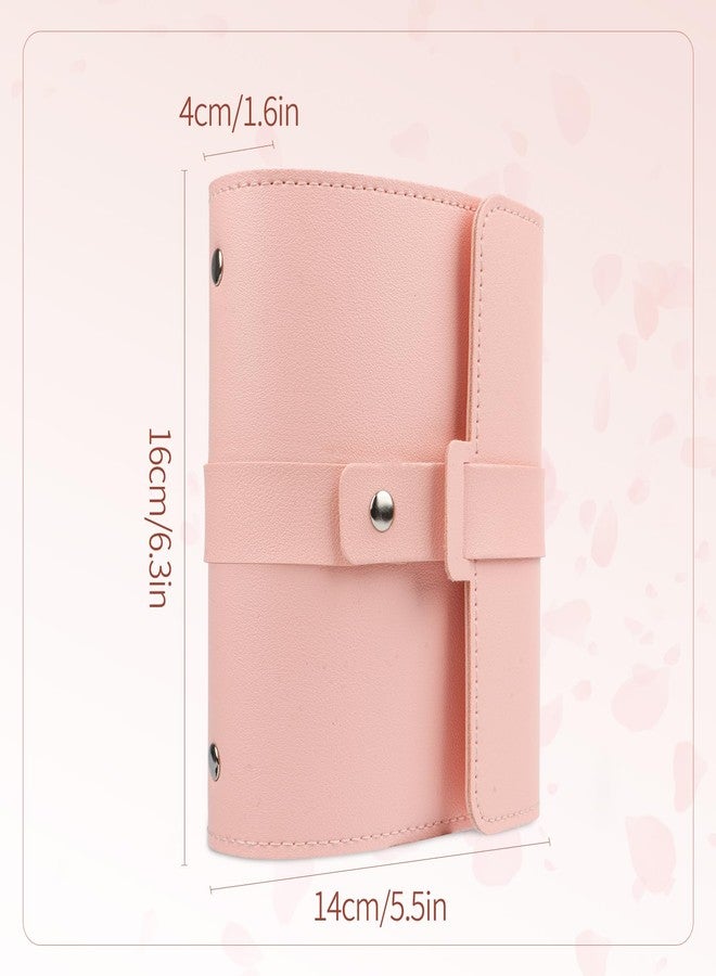 Fangoo Earring Book Organizer Stud Earring Storage Case Travel Small Earring Holder Organizers Display Portable Binder Pu Leather Capable to Hold 42 Pairs (Pink - Image 2