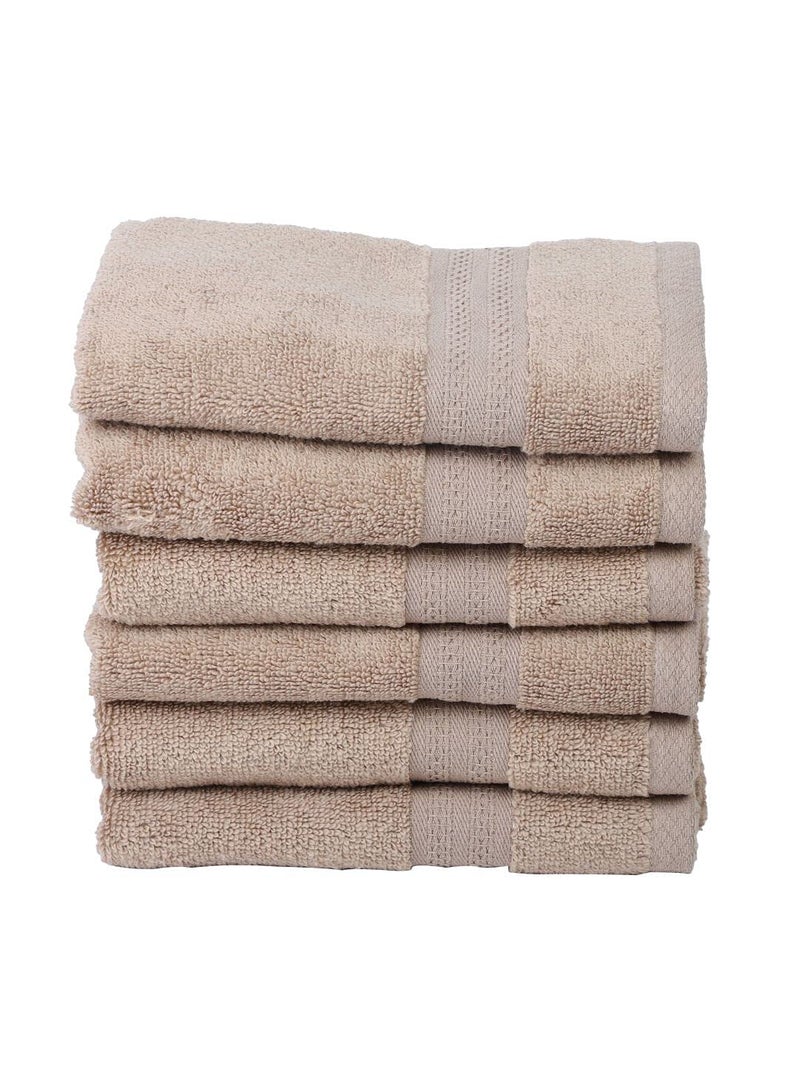 BIANCA Ultra Soft Zero Twist 100% Cotton Towel-6pc Hand Towel (Paradiso) | Super Absorbent, Fluffy | AeroCore Organic Technology - for Men, Women, Gym, Kitchen Solid-Wheat - Image 2