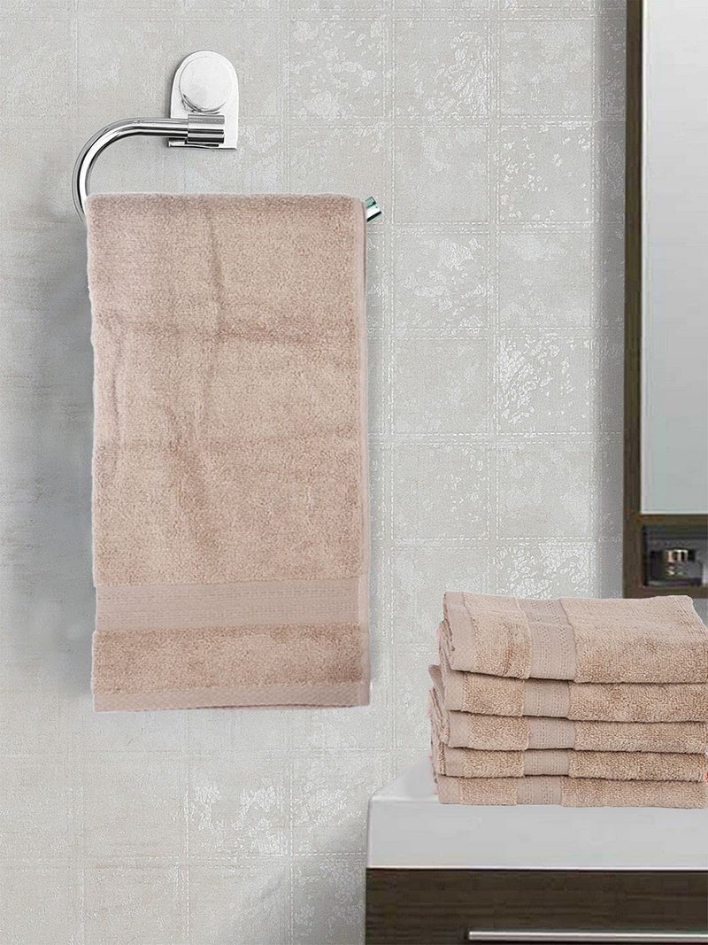 BIANCA Ultra Soft Zero Twist 100% Cotton Towel-6pc Hand Towel (Paradiso) | Super Absorbent, Fluffy | AeroCore Organic Technology - for Men, Women, Gym, Kitchen Solid-Wheat - Image 1