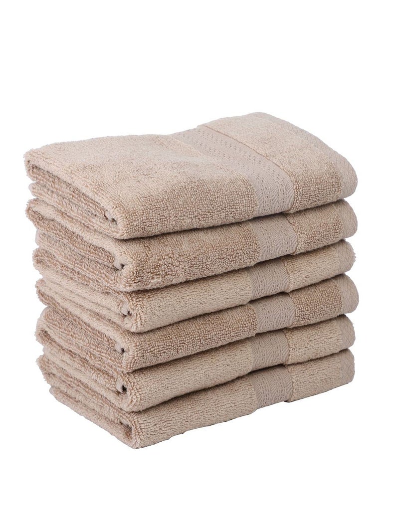 BIANCA Ultra Soft Zero Twist 100% Cotton Towel-6pc Hand Towel (Paradiso) | Super Absorbent, Fluffy | AeroCore Organic Technology - for Men, Women, Gym, Kitchen Solid-Wheat - Image 3