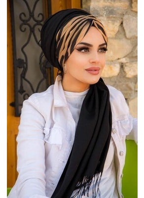 Aişe Tesettür Aisha Hijab Feminine Patterned Ready-Made Shawl  - Image 2