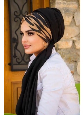Aişe Tesettür Aisha Hijab Feminine Patterned Ready-Made Shawl  - Image 4