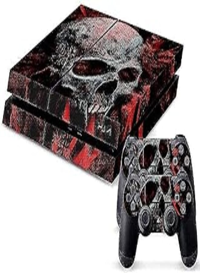 Red Skull Decal Skin Stickers For PS4 Console, 2 Pieces 