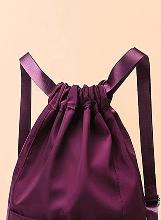 Firstdemand Travel Folding bag for Girls Women Trendy Waterproof Stylish Backpack Lightweight Polyester Drawstring Bag for Any Occasion Waterproof Drawstring bag Girls and Womens (wine), - Image 5