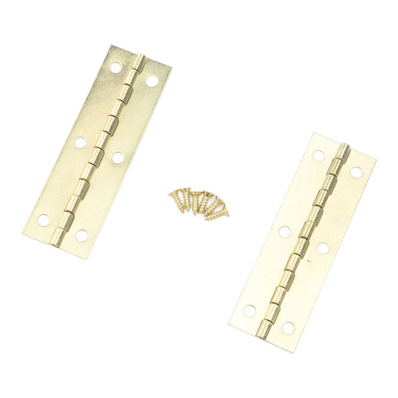 20 Set Back Flip Hinge Iron Retro Folding Butt Hinge for Cabinet Furniture 75x25mm Yellow - Image 2