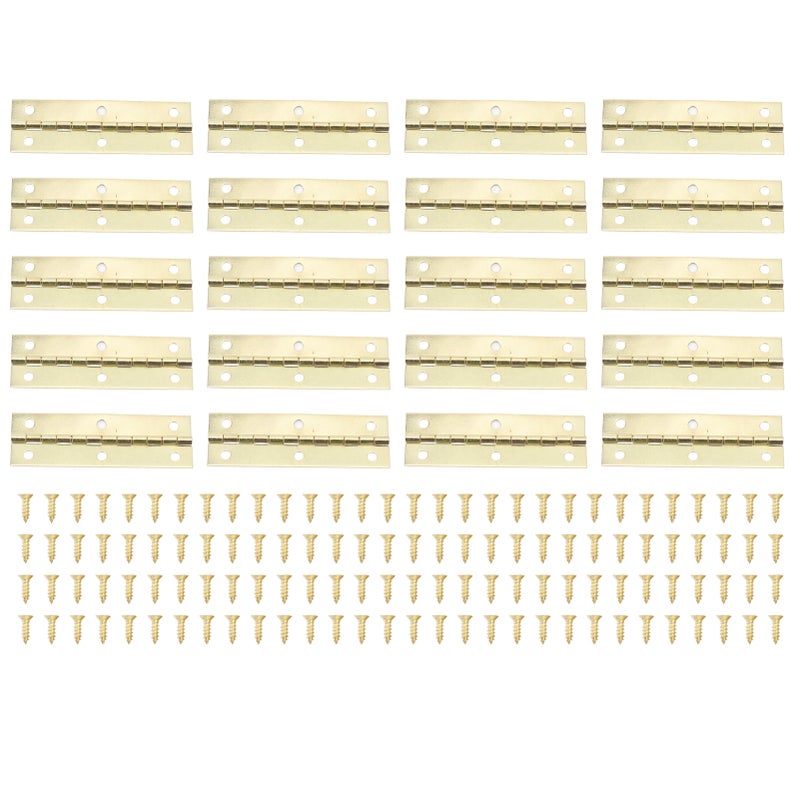 20 Set Back Flip Hinge Iron Retro Folding Butt Hinge for Cabinet Furniture 75x25mm Yellow - Image 1
