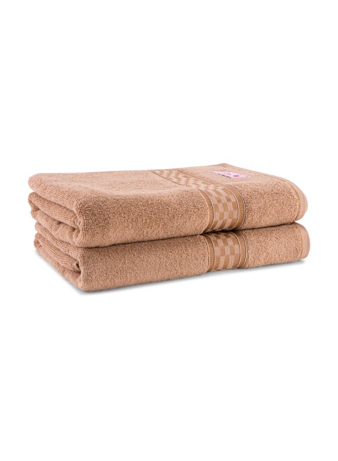 BYFT Home Ultra (Beige) Premium Cotton Bath Towel (70 X 140 Cm-Set Of 2) Highly Absorbent, High Quality Bath Linen With Checkered Dobby 550 Gsm - Image 4