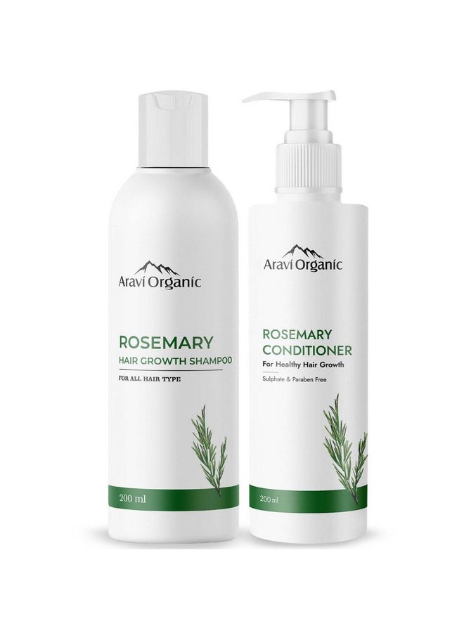 Aravi Organic Rosemary Hair Growth Shampoo And Conditioner Combo | Reduces Hair Fall & Strengthens Hair | For Men & Women - Pack Of 2  - Image 1
