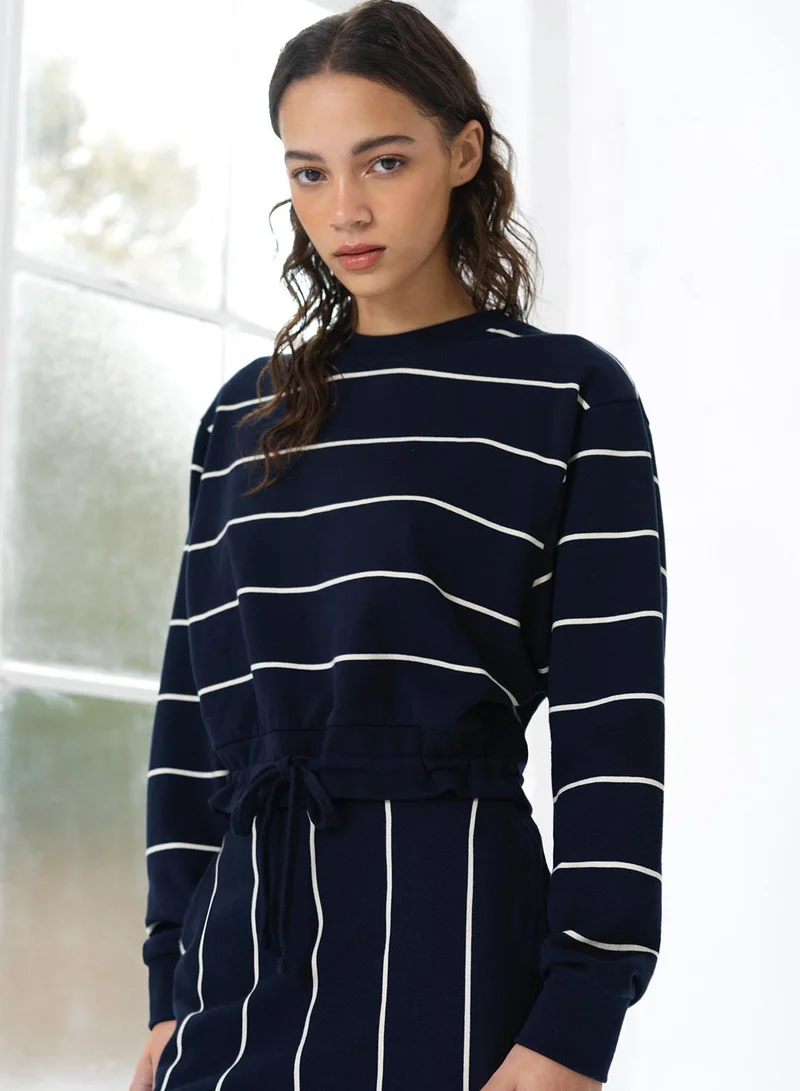 French Connection  Sunday Sweat Striped D/S Top for Women | Best Price UAE