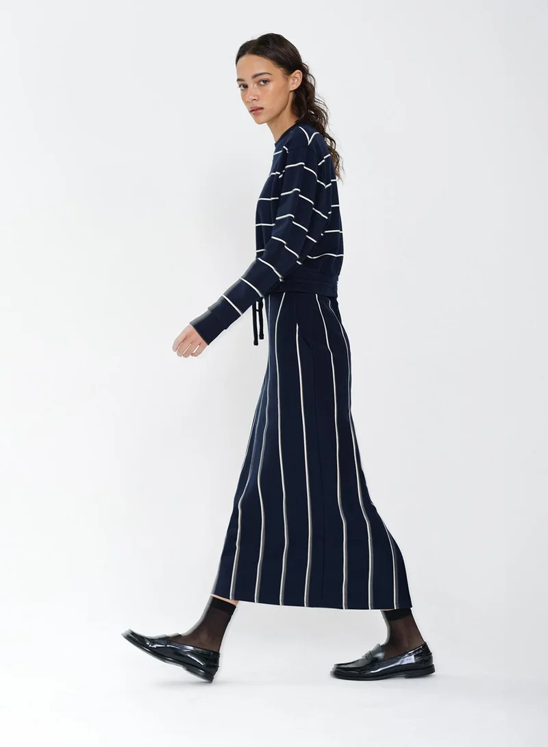 فرنش كونكشن Sunday Sweat Striped D/S Top