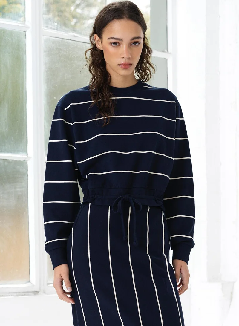 French Connection  Sunday Sweat Striped D/S Top for Women | Best Price UAE