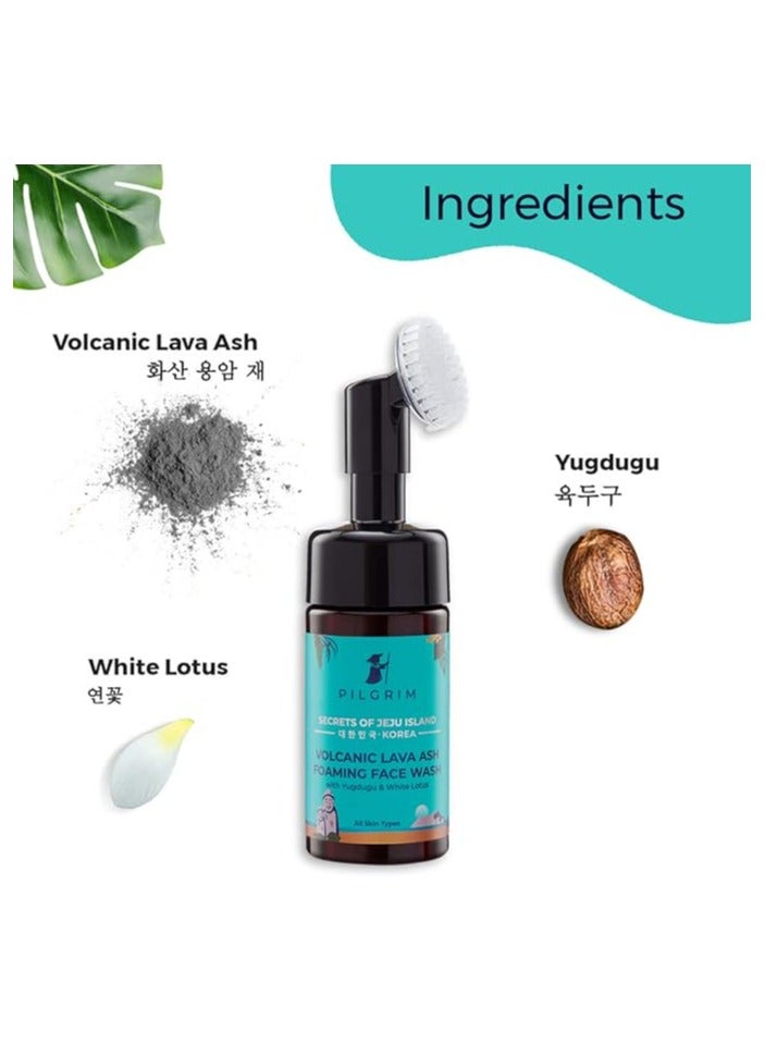 PILGRIM Korean Volcanic Lava Ash Foaming Face Wash with Built In Brush for Deep Cleansing  100% Safe on All Skin Types  For Men And Women  SLS And Paraben Free  120 ml - Image 4