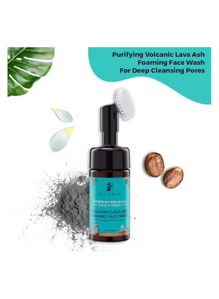 PILGRIM Korean Volcanic Lava Ash Foaming Face Wash with Built In Brush for Deep Cleansing  100% Safe on All Skin Types  For Men And Women  SLS And Paraben Free  120 ml - Image 2