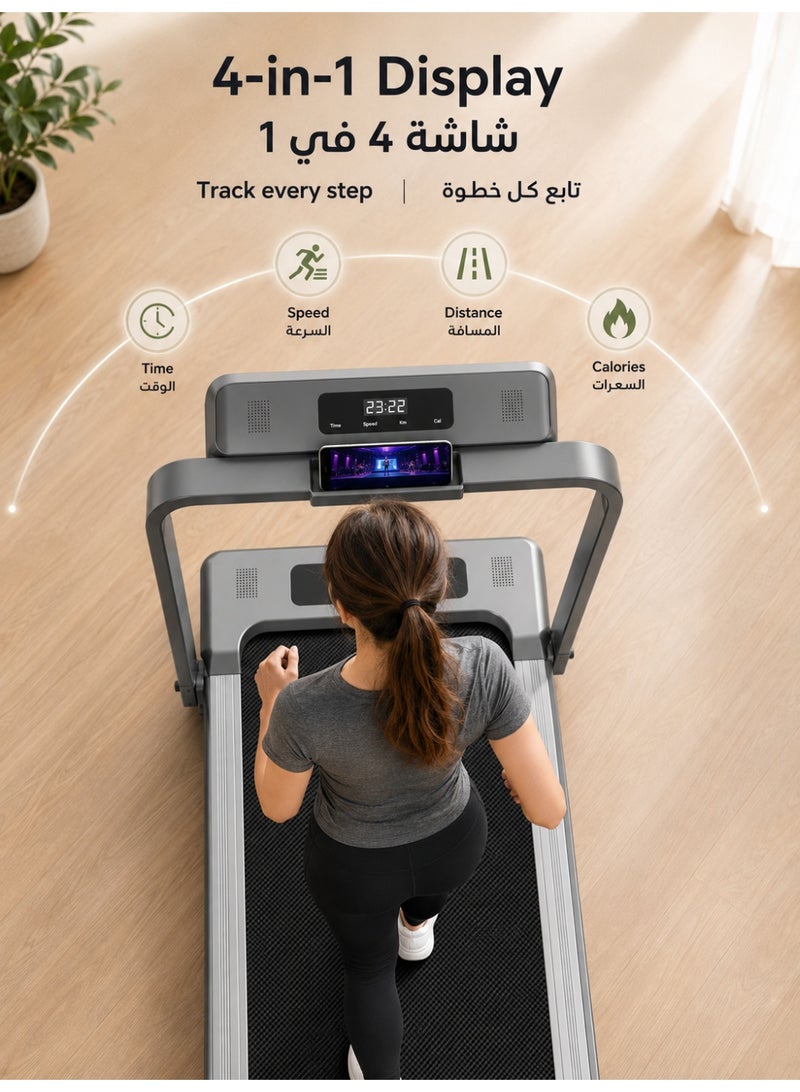 Denzoz Foldable Treadmill 300 lb Capacity Walking Pad 2.5HP Treadmill Under Desk Portable Treadmill for Home and Office Folding Treadmill 2 in 1 with Remote Control LED Display - Image 5