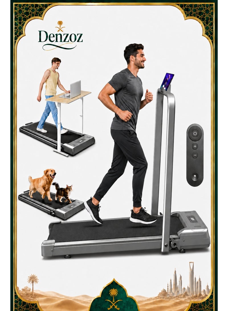 Denzoz Foldable Treadmill 300 lb Capacity Walking Pad 2.5HP Treadmill Under Desk Portable Treadmill for Home and Office Folding Treadmill 2 in 1 with Remote Control LED Display - Image 1