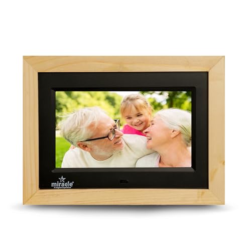 Miracle Digital 10''(25.4) IPS Wooden Digital Photo Frame with High Def Screen,USB DiskCard, RemotePhotos SlideShow,Video Audio, Support SD Built in 8GB Memory & 2GB RAM 180°Wide Angle Viewing(Light) - Image 2