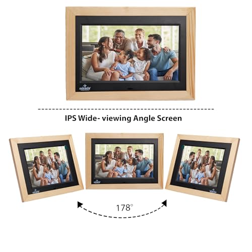 Miracle Digital 10''(25.4) IPS Wooden Digital Photo Frame with High Def Screen,USB DiskCard, RemotePhotos SlideShow,Video Audio, Support SD Built in 8GB Memory & 2GB RAM 180°Wide Angle Viewing(Light) - Image 4