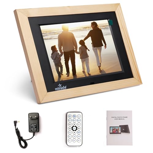 Miracle Digital 10''(25.4) IPS Wooden Digital Photo Frame with High Def Screen,USB DiskCard, RemotePhotos SlideShow,Video Audio, Support SD Built in 8GB Memory & 2GB RAM 180°Wide Angle Viewing(Light) - Image 5