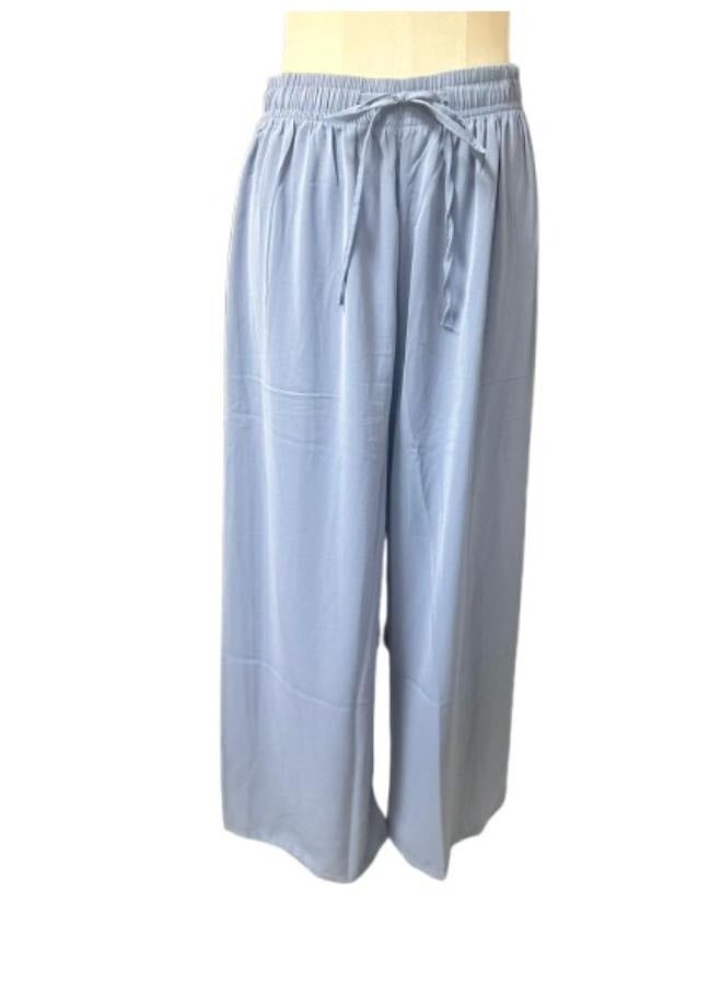 Women's 2pc Set Cotton Linen Clothes Wide Leg Pants and Long Sleeve Tops Fit Medium-Large  - Image 3