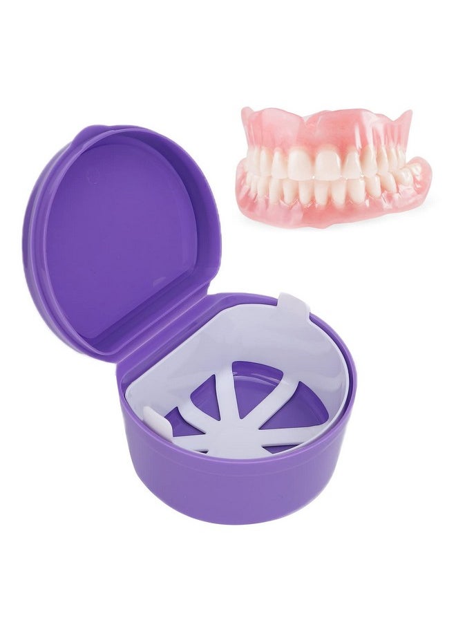 ZJchao - 2Pcs Denture Retainer Case Protable Partial Mouth Guard Container Case Denture Box Denture Storage Boxes(Purple) - Image 1
