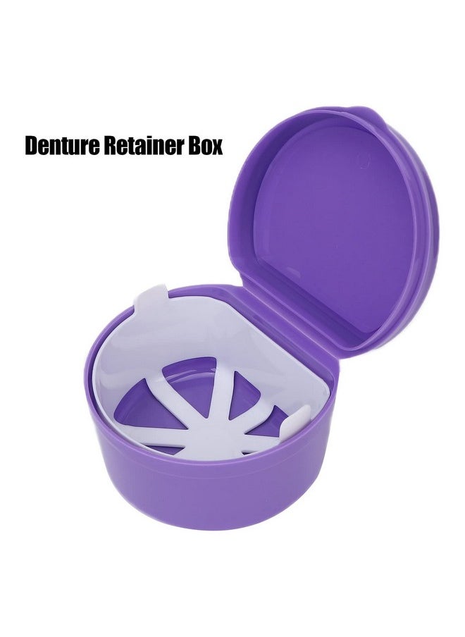 ZJchao - 2Pcs Denture Retainer Case Protable Partial Mouth Guard Container Case Denture Box Denture Storage Boxes(Purple) - Image 1