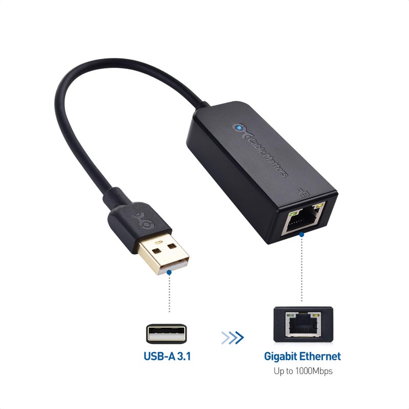 Cable Matters Gigabit USB to Ethernet Adapter for Switch Game Console and Laptops, Ethernet Adapter for NS, USB 3.0 to 10/100/1000Mbps Network, Not Compatible with macOS - Image 2