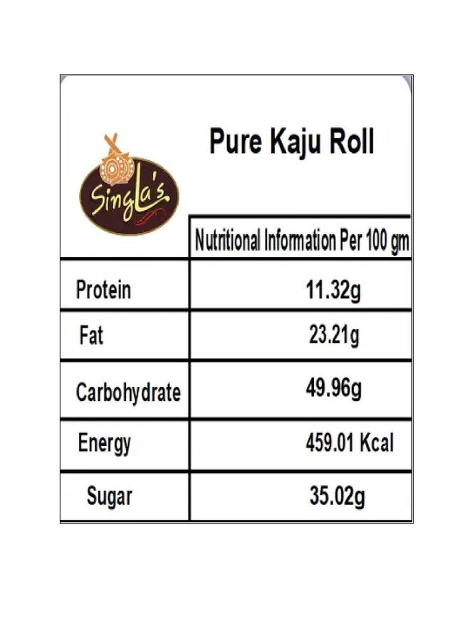 Singla Sweets Kaju katli 200g and Kaju Roll 200g Combo pack of 2 - Image 4