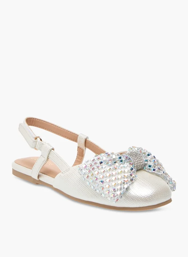 سيليست صنادل بناتي مزينة بفيونكة وإغلاق بشريط لاصق