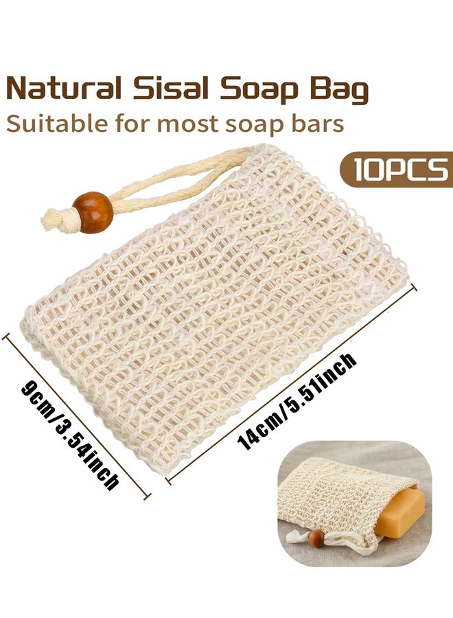 عبوة من 10 أكياس صابون شبكية لتفريغ الصابون وتقشيره وتجفيفه، مناسبة للاستحمام - Image 2