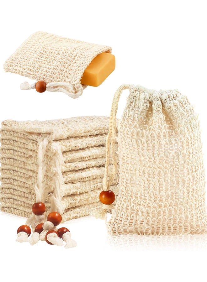 عبوة من 10 أكياس صابون شبكية لتفريغ الصابون وتقشيره وتجفيفه، مناسبة للاستحمام - Image 1